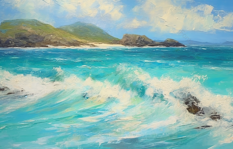 抽象海浪现代油画插画,插画/手绘图,插画/手绘图库,插画/手绘图下载,插画/手绘